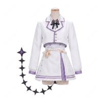 ホロライブ ラプラス・ダークネス ねぽっくす！キービジュアル衣装 コスプレ衣装 ホワイト×パープル7点セット(202×202)