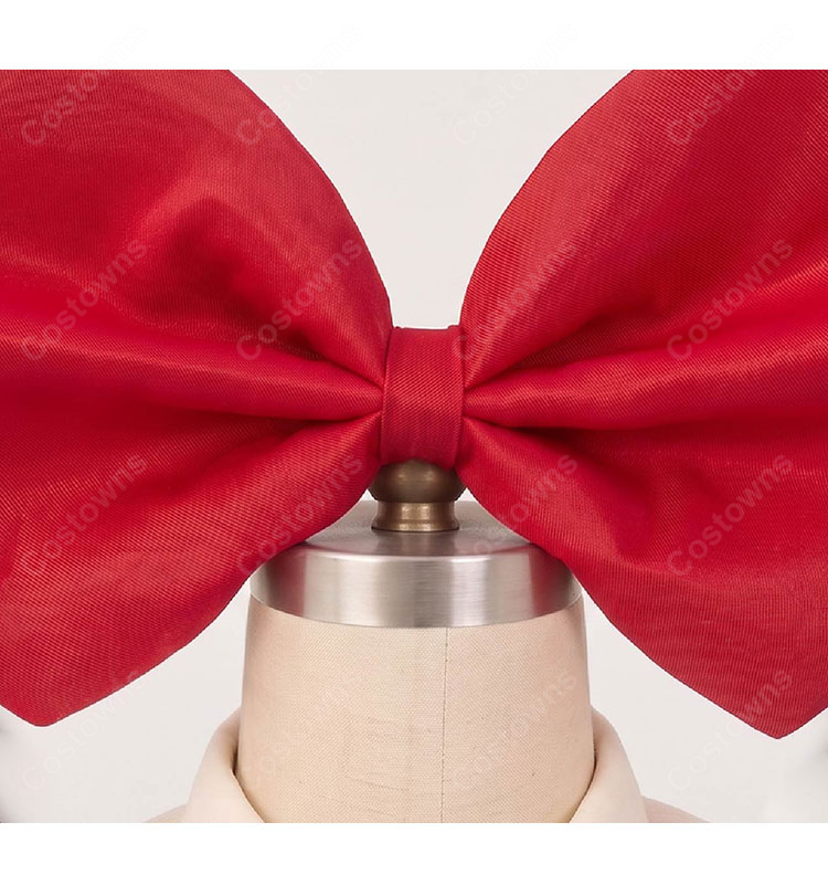 THE RIBBON HERO リボンヒーロー サファイア コスプレ衣装 変身前Ver. 大型赤リボン髪飾り付き S～XXL-4