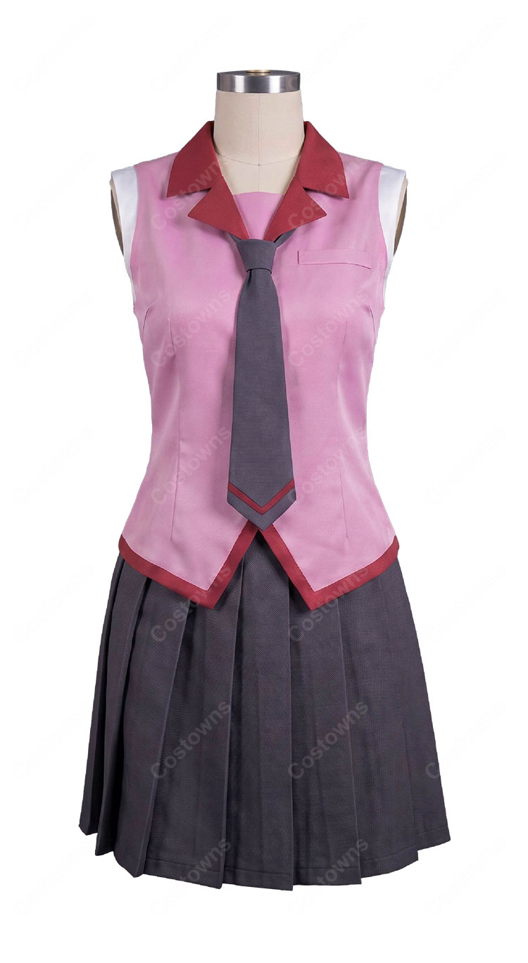 化物語 戦場ヶ原ひたぎ 私立直江津高校女子制服 コスプレ衣装 半袖・長袖・ノースリーブ3タイプ S～XXL-6
