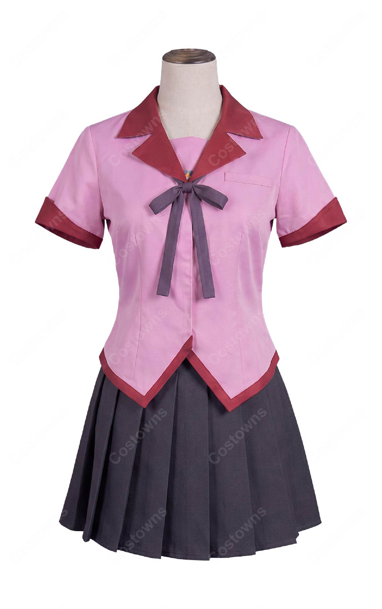 化物語 戦場ヶ原ひたぎ 私立直江津高校女子制服 コスプレ衣装 半袖・長袖・ノースリーブ3タイプ S～XXL-4