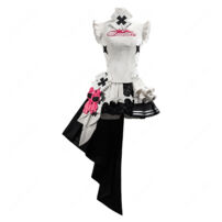 初音ミク GTプロジェクト レーシングミク 2026 カフェVer. コスプレ衣装 白黒フリル衣装5点セット S～XL対応(初音ミク コスプレ衣装)