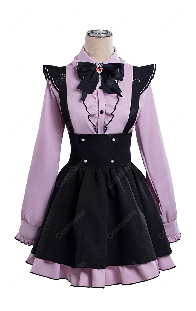 魔術探偵・時崎狂三の死亡届 コスプレ衣装 時崎狂三Ver. ラベンダーブラウス&黒ジャンパースカート 7点セット-2