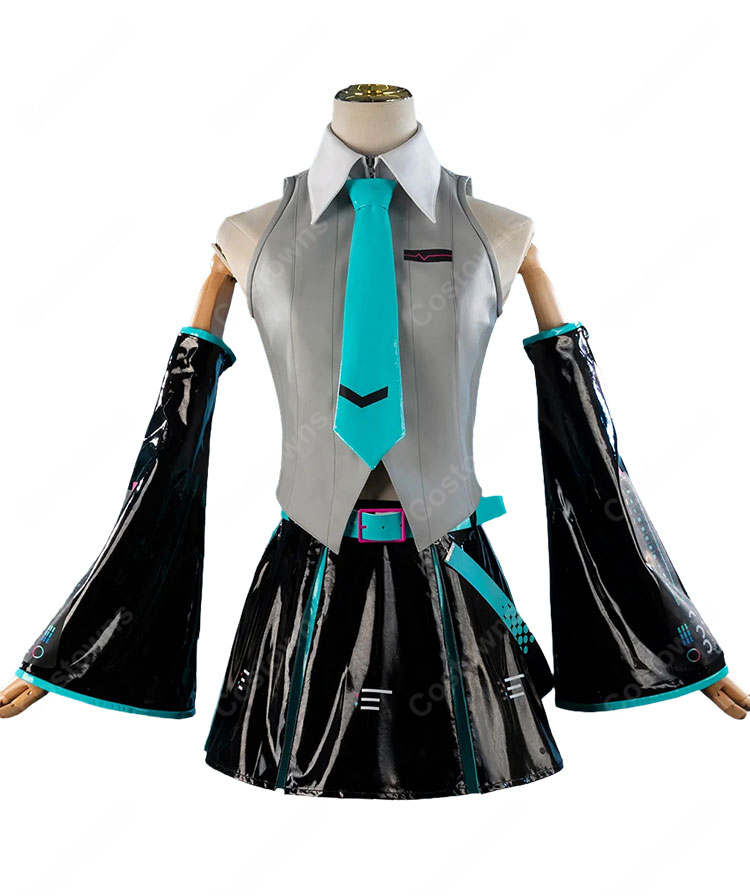 初音ミク V6 コスプレ衣装 パッケージビジュアルVer. トップス・スカート・アームカバー・レッグカバー付き-2