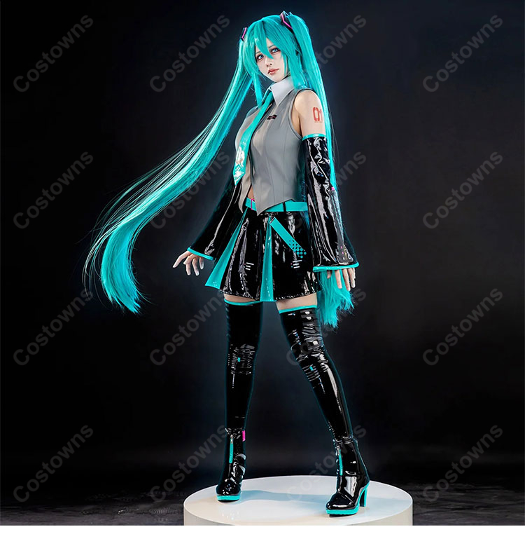 初音ミク V6 コスプレ衣装 パッケージビジュアルVer. トップス・スカート・アームカバー・レッグカバー付き-6
