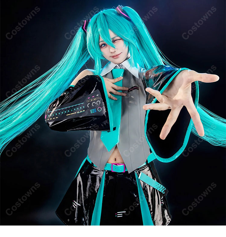 初音ミク V6 コスプレ衣装 パッケージビジュアルVer. トップス・スカート・アームカバー・レッグカバー付き-8
