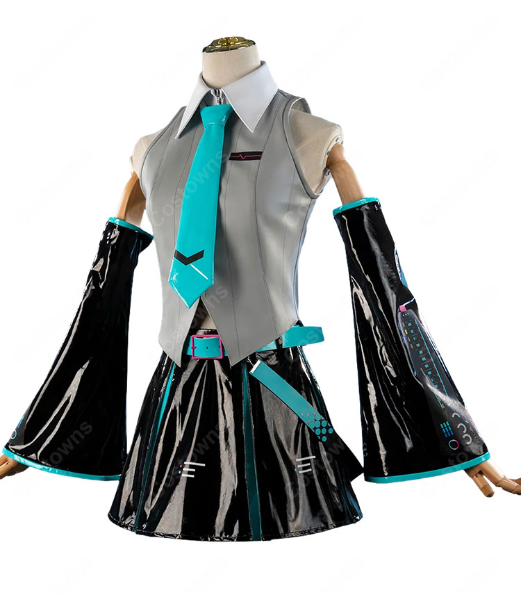 初音ミク V6 コスプレ衣装 パッケージビジュアルVer. トップス・スカート・アームカバー・レッグカバー付き-3