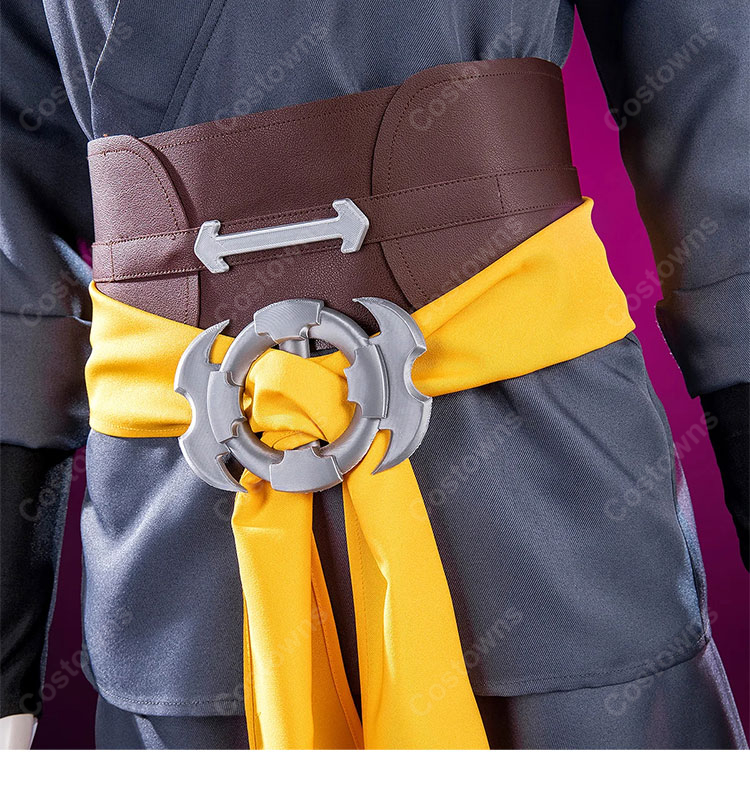 ガチアクタ キョウカ・ニジク コスプレ衣装 獄卒「赤角」1番隊隊長Ver. アウター・腰布・首飾り付きセット-14