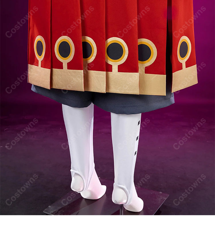 ガチアクタ キョウカ・ニジク コスプレ衣装 獄卒「赤角」1番隊隊長Ver. アウター・腰布・首飾り付きセット-12