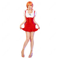 ONE PIECE ホールケーキアイランド編 ナミ コスプレ衣装 赤いコルセット風ワンピース＆背面リボンセット(ONE PIECE（ワンピース） コスプレ衣装)