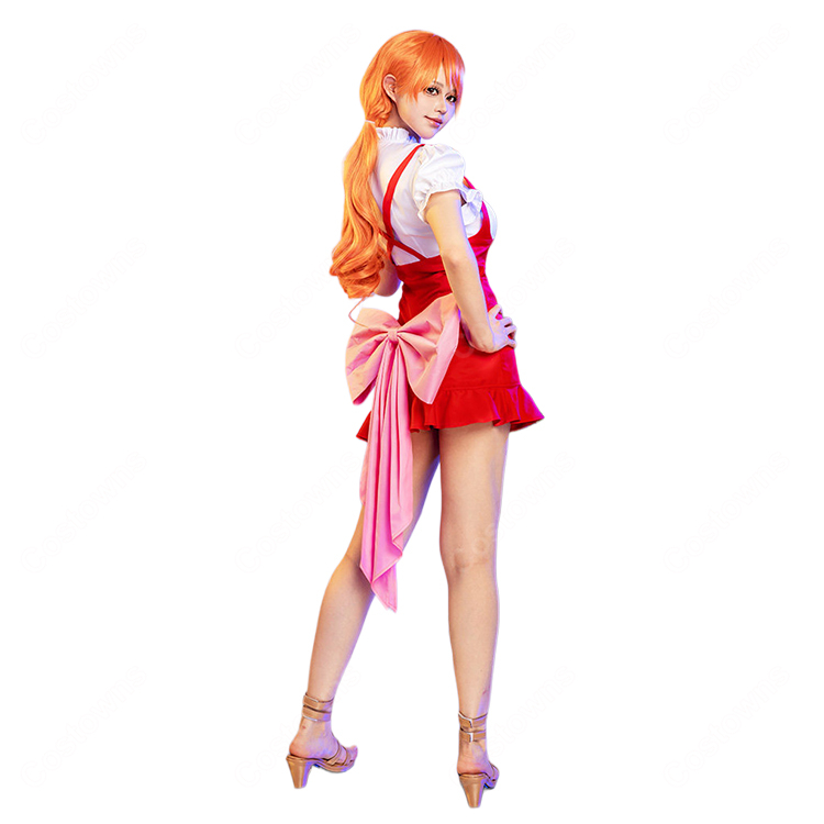 ONEPIECE ナミ ホールケーキアイランド コスプレ衣装 フルセット ONE PIECE ホールケーキアイランド編 ナミ コスプレ衣装 赤い
