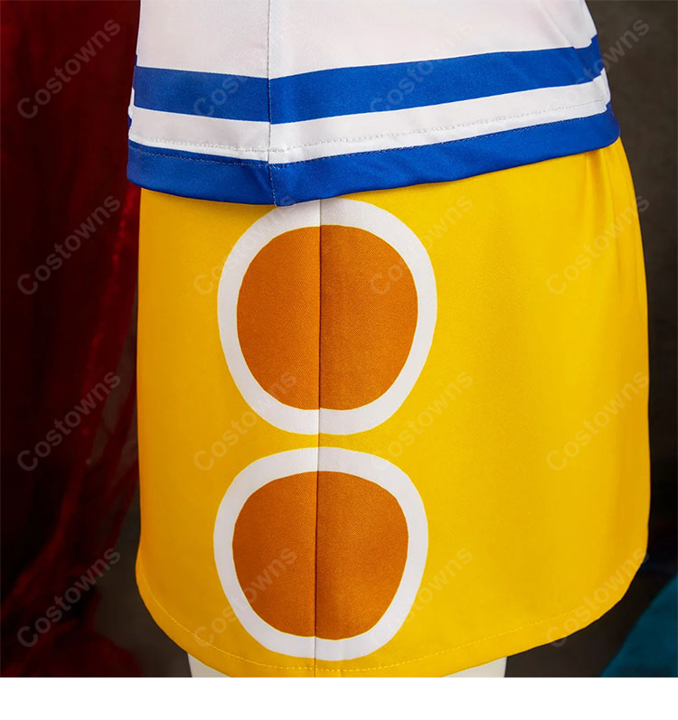 ONE PIECE ナミ 2年前 コスプレ衣装 セーラー風トップス＆オレンジスカートセット-7