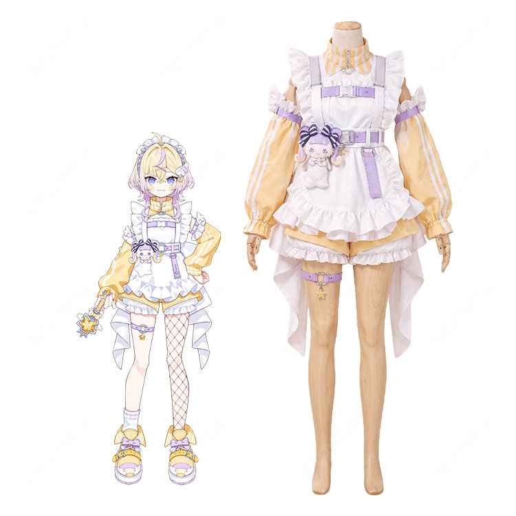 にじさんじ ぽめろ・ぱんち コスプレ衣装 魔法少女デビュー衣装Ver. フリル衣装・髪飾り・ソックス付き イベント撮影向け-1