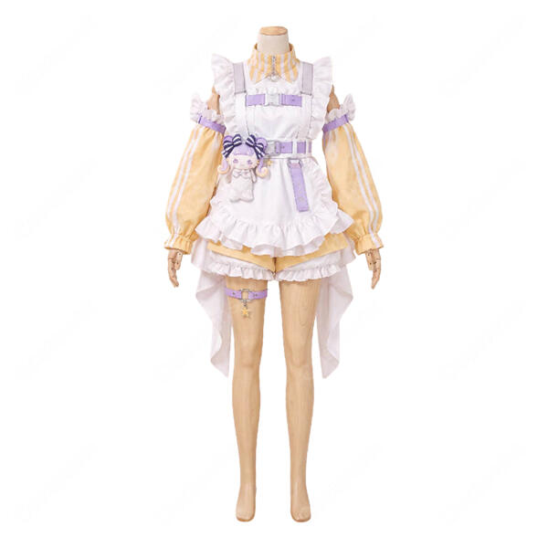 にじさんじ ぽめろ・ぱんち コスプレ衣装 魔法少女デビュー衣装Ver. フリル衣装・髪飾り・ソックス付き イベント撮影向け元の画像