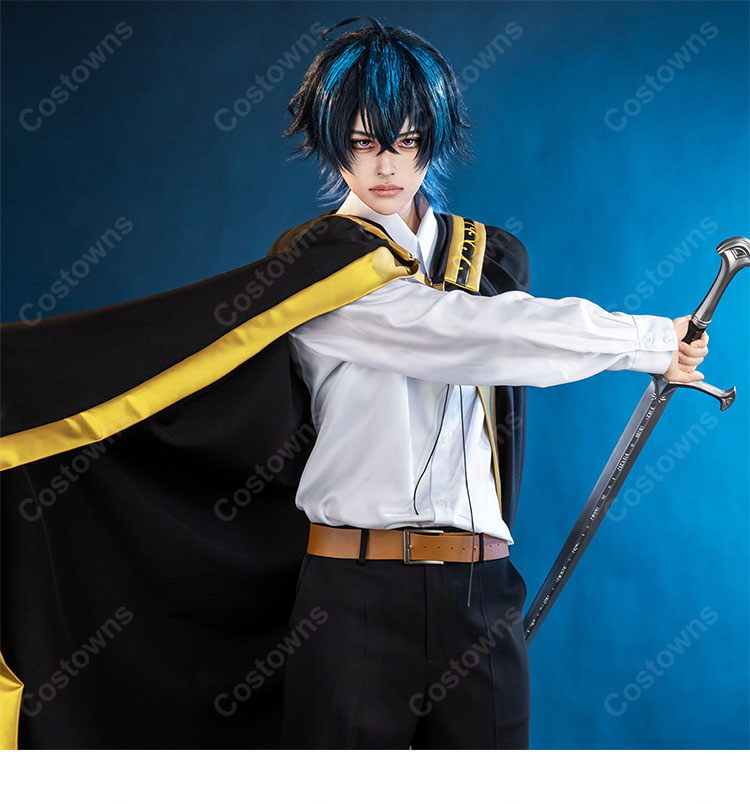 杖と剣のウィストリア ウィル・セルフォルト コスプレ衣装 リガーデン魔法学院 通常衣装 マント・宝石ネックレス付き-7