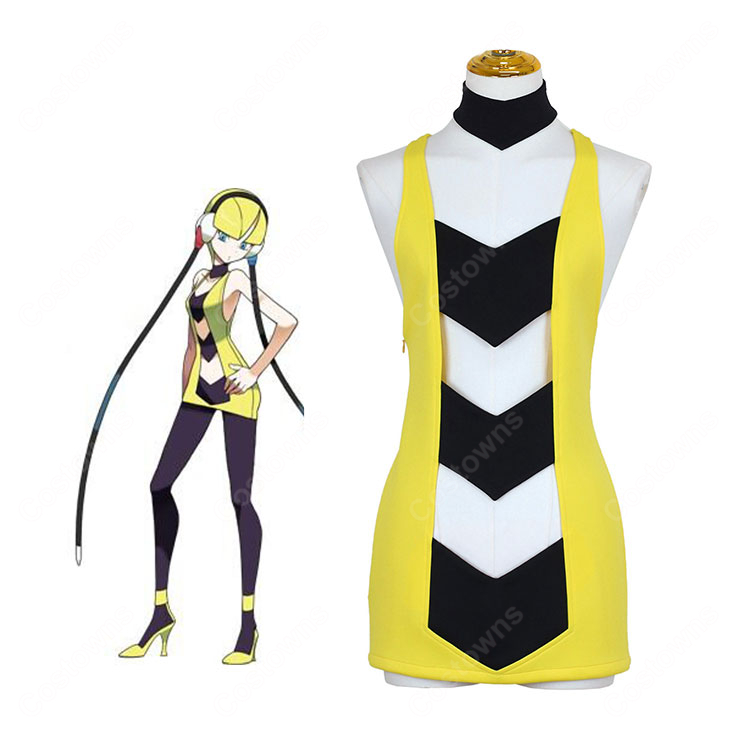 ポケットモンスターブラック・ホワイト カミツレ コスプレ衣装 登場時衣装Ver. トップス・首飾り・レギンスセット-1