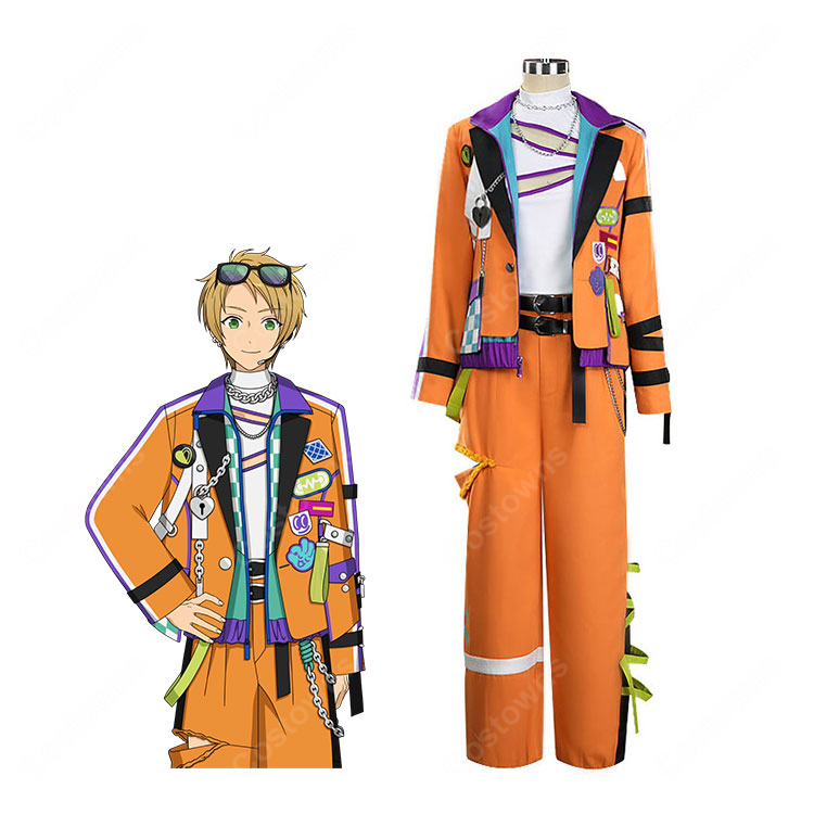 あんさんぶるスターズ!! 遊木 真 MM Trickstar衣装 コスプレ衣装 オレンジジャケット・パンツ・小物セット-1