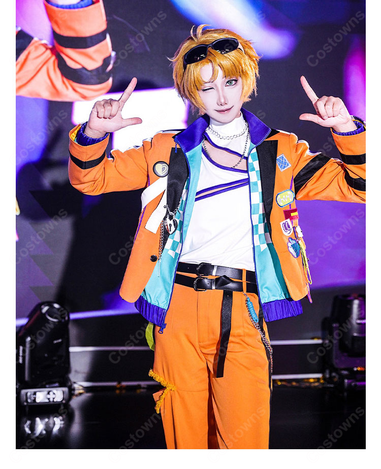 あんさんぶるスターズ!! 遊木 真 MM Trickstar衣装 コスプレ衣装 オレンジジャケット・パンツ・小物セット-4