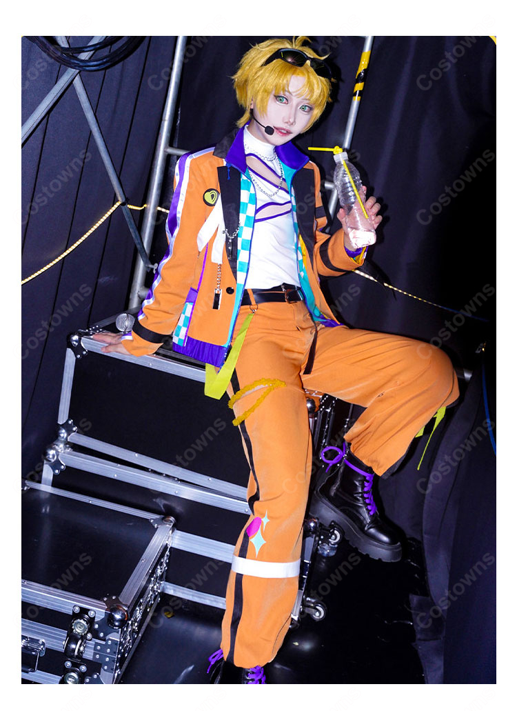 あんさんぶるスターズ!! 遊木 真 MM Trickstar衣装 コスプレ衣装 オレンジジャケット・パンツ・小物セット-2