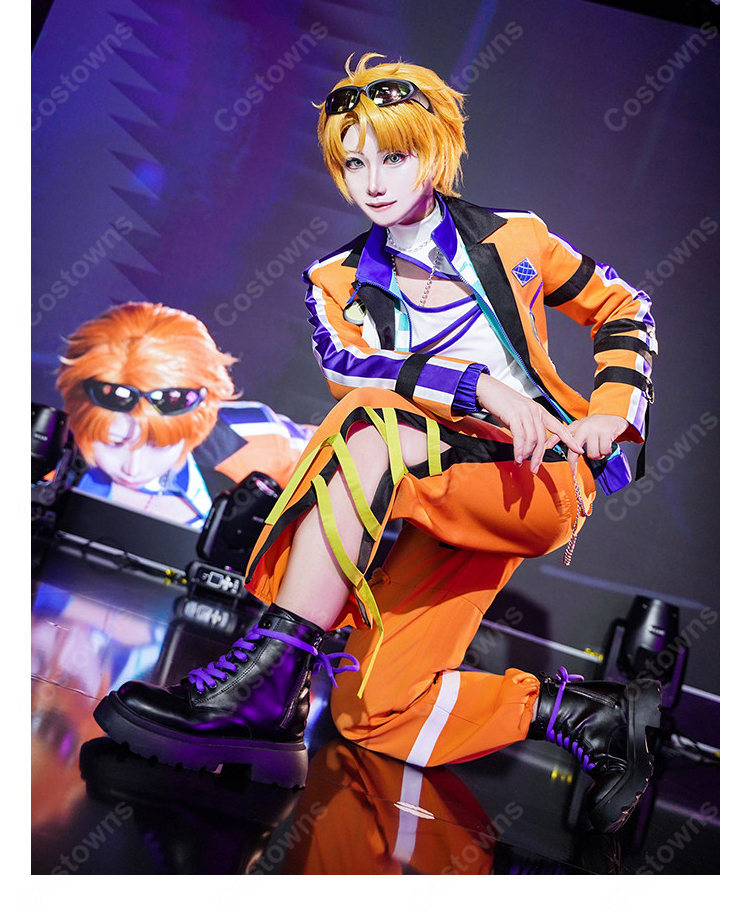 あんさんぶるスターズ!! 遊木 真 MM Trickstar衣装 コスプレ衣装 オレンジジャケット・パンツ・小物セット-5