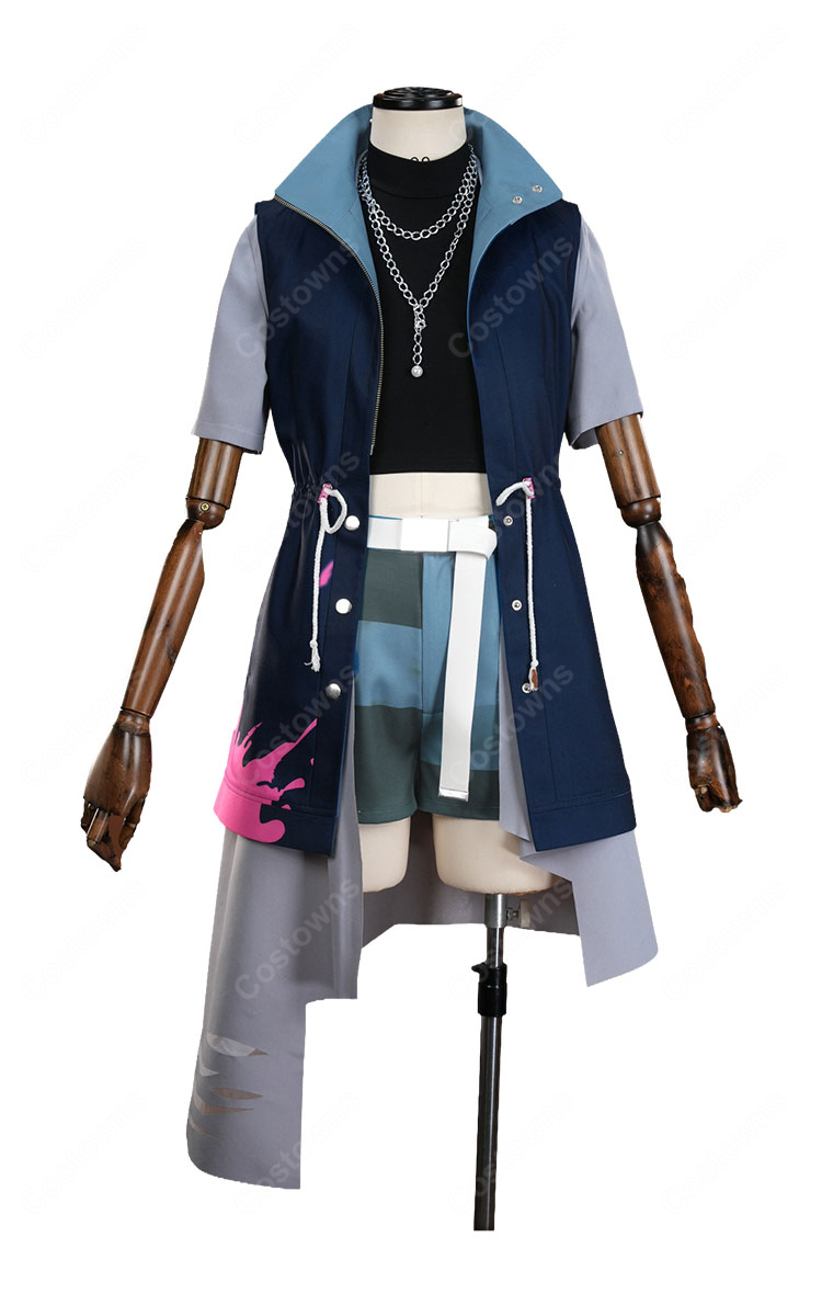 プロジェクトセカイ 小豆沢こはね ROOKIE SURVIVOR コスプレ衣装 ファー襟ジャケット・ショートパンツセット-2