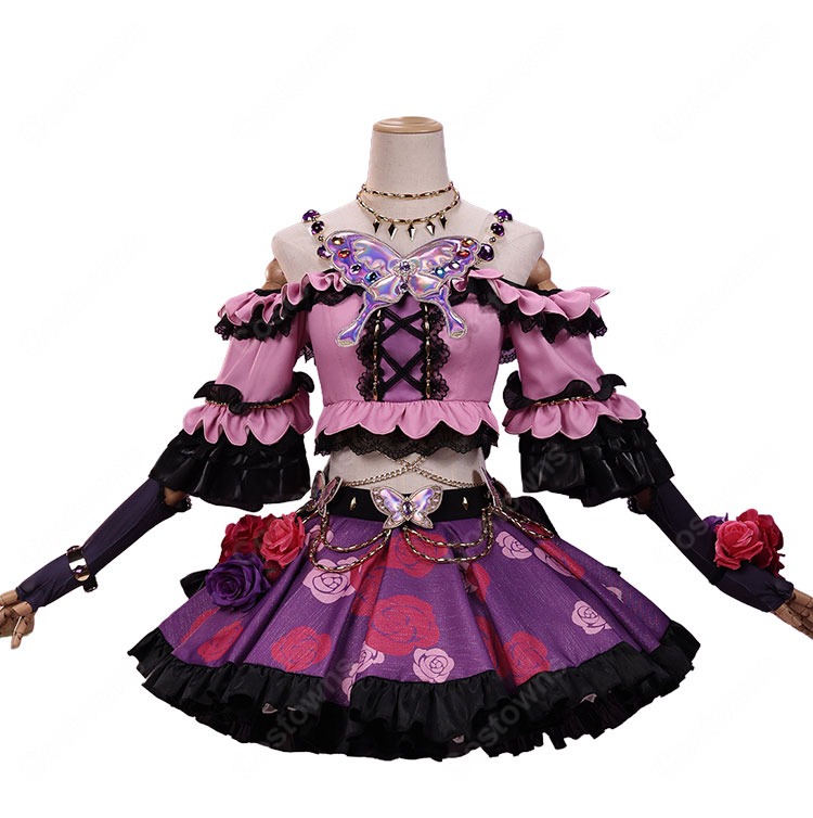アイカツ！ 紫吹蘭 ローズボンボンコーデ コスプレ衣装-2