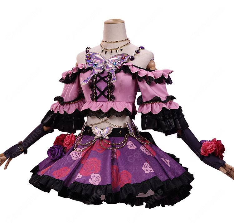 アイカツ！ 紫吹蘭 ローズボンボンコーデ コスプレ衣装-3