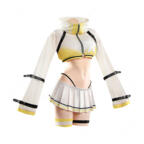 勝利の女神：NIKKE エレグ コスプレ衣装 イエロー×ホワイト トップス・プリーツスカートセット