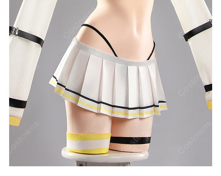 勝利の女神:NIKKE エレグ コスプレ衣装 イエロー×ホワイト トップス・プリーツスカートセット-6