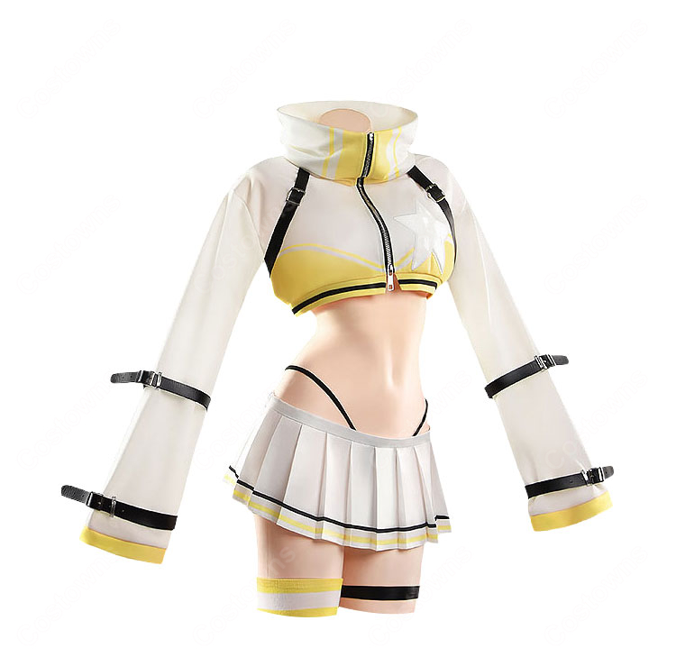 勝利の女神:NIKKE エレグ コスプレ衣装 イエロー×ホワイト トップス・プリーツスカートセット-2
