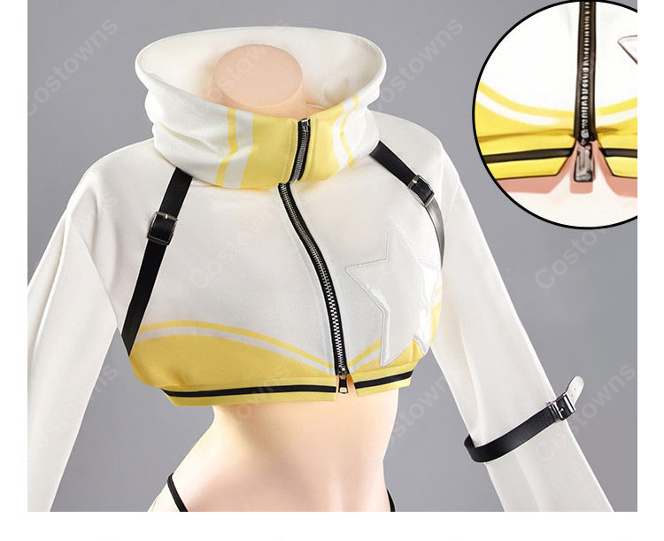 勝利の女神:NIKKE エレグ コスプレ衣装 イエロー×ホワイト トップス・プリーツスカートセット-4