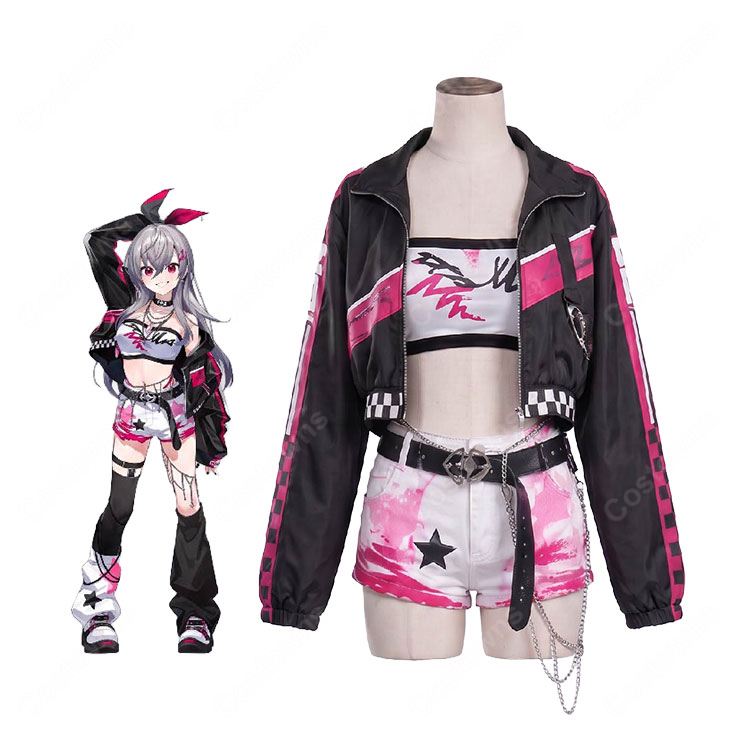 ホロライブ 響咲リオナ Harajuku Original(原宿)コスプレ衣装 ジャケット・ショートパンツ・小物セット-1