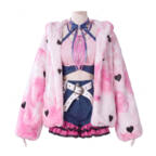 ホロライブ 綺々羅々ヴィヴィ Harajuku original 原宿 コスプレ衣装 ファー風ジャケット・ショートパンツセット