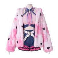 ホロライブ 綺々羅々ヴィヴィ Harajuku original 原宿 コスプレ衣装 ファー風ジャケット・ショートパンツセット