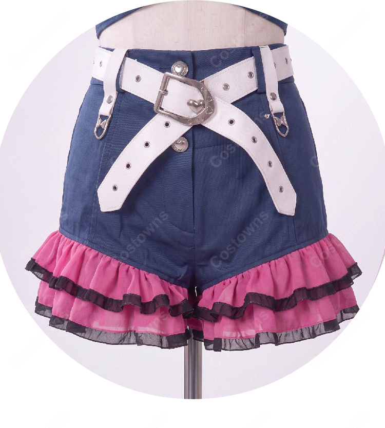 ホロライブ 綺々羅々ヴィヴィ Harajuku original 原宿 コスプレ衣装 ファー風ジャケット・ショートパンツセット-6