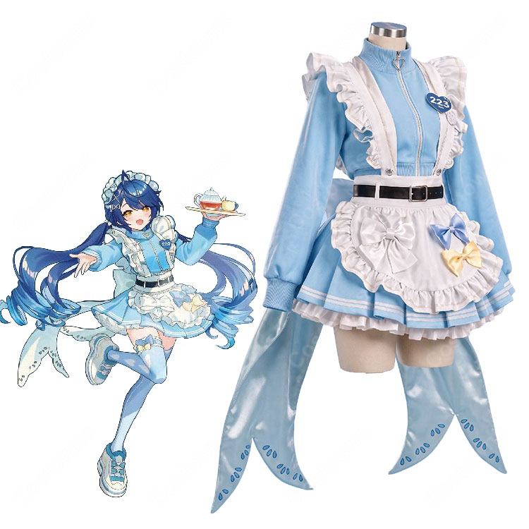 にじさんじ Jersey Maidtes 天宮こころ コスプレ衣装 ジャージメイド服 エプロン・髪飾り・靴下付き S~XXL-1