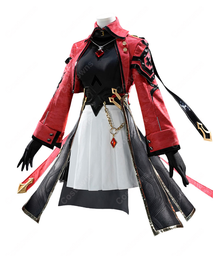 崩壊：スターレイル×Fate[UBW] 遠坂凛 コラボVer. コスプレ衣装 赤黒ショートジャケット＆装飾品セット S～XL-13