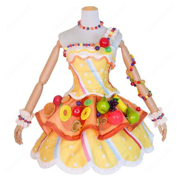 アイカツ！ 有栖川おとめ トロピカルバスケットコーデ コスプレ衣装 フルーツ装飾・カチューシャ付き S～XXL イベント・撮影向け元の画像
