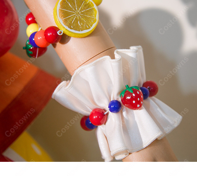アイカツ！ 有栖川おとめ トロピカルバスケットコーデ コスプレ衣装 フルーツ装飾・カチューシャ付き S～XXL イベント・撮影向け-7