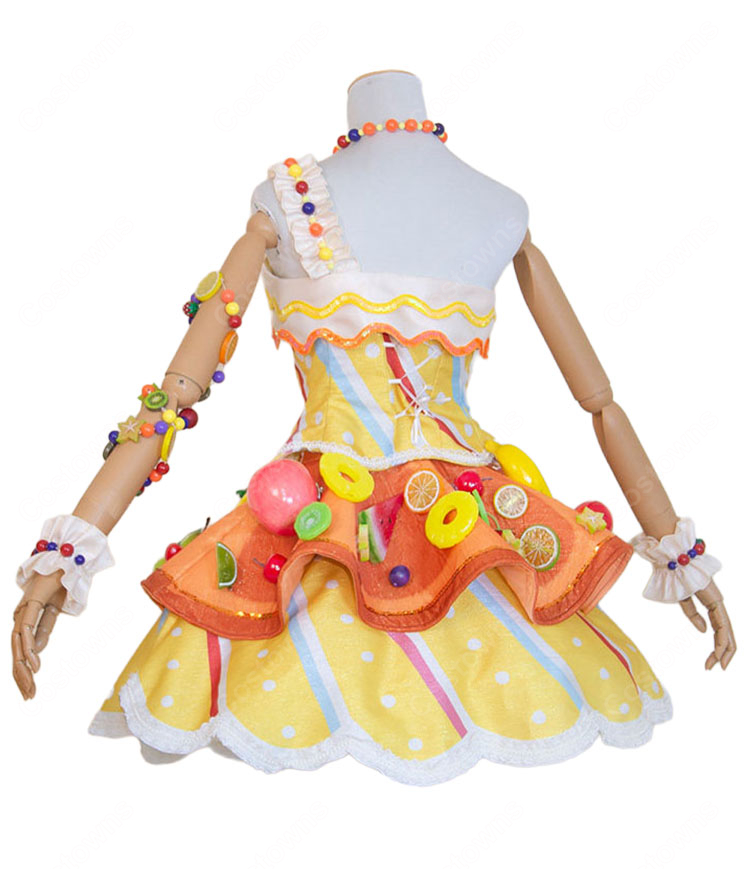 アイカツ！ 有栖川おとめ トロピカルバスケットコーデ コスプレ衣装 フルーツ装飾・カチューシャ付き S～XXL イベント・撮影向け-4
