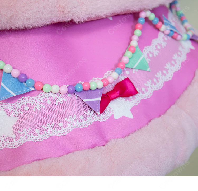 アイカツスターズ！ 花園きらら スイートドリームスコーデ コスプレ衣装 星柄フリルドレス・小物付き S～XXL 翼追加対応-8