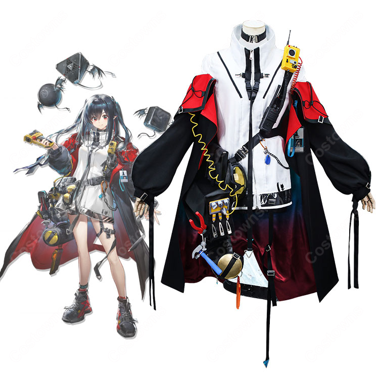 アークナイツ クロージャ コスプレ衣装 ロングコート・工具小物・角&エルフ耳付き S~XXL-1