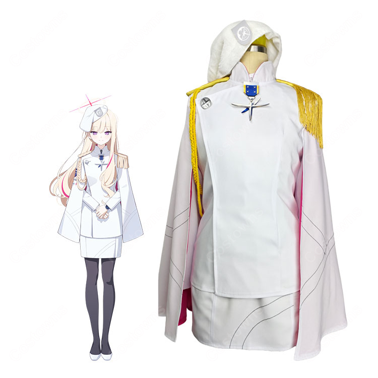 ブルーアーカイブ 偽連邦生徒会長 コスプレ衣装 ケープ一体型コート・帽子付き S~XL-1
