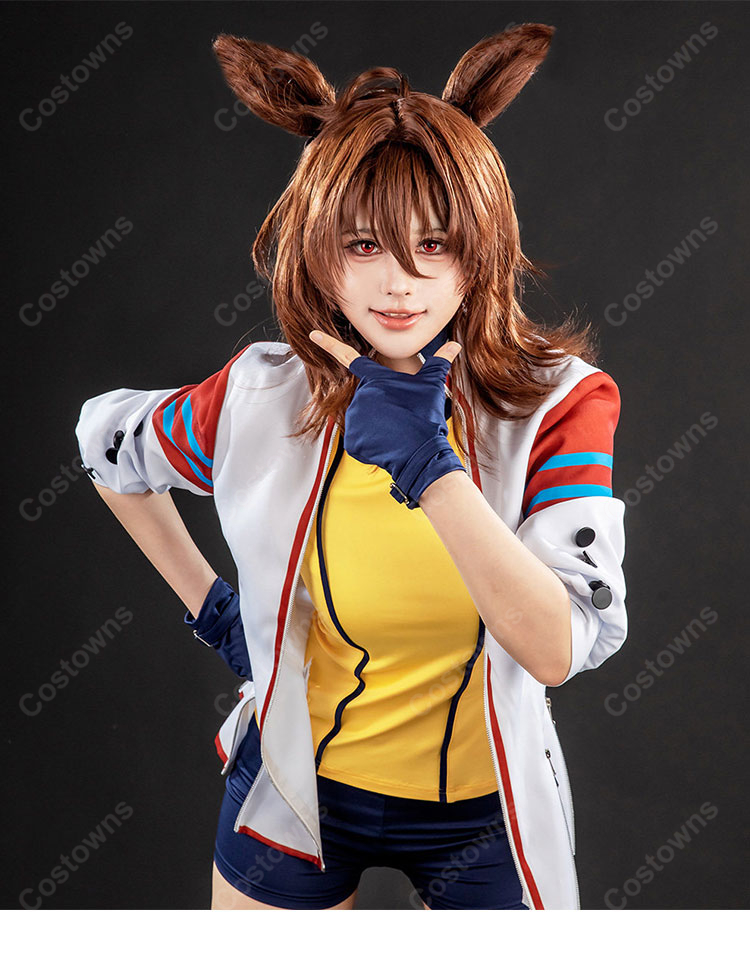 ウマ娘 プリティーダービー アグネスタキオン コスプレ衣装 ファンデザイン トレーニングウェア風 5点セット XS~L-5