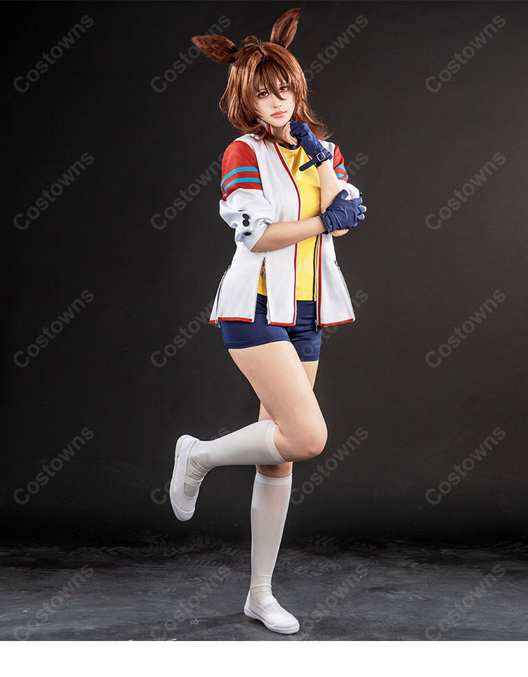 ウマ娘 プリティーダービー アグネスタキオン コスプレ衣装 ファンデザイン トレーニングウェア風 5点セット XS~L-2