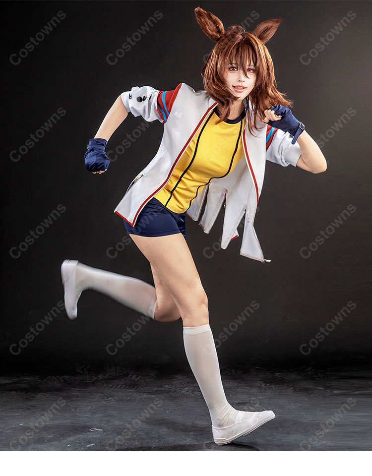 ウマ娘 プリティーダービー アグネスタキオン コスプレ衣装 ファンデザイン トレーニングウェア風 5点セット XS~L-3