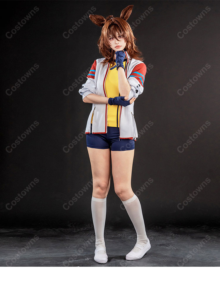 ウマ娘 プリティーダービー アグネスタキオン コスプレ衣装 ファンデザイン トレーニングウェア風 5点セット XS~L-1