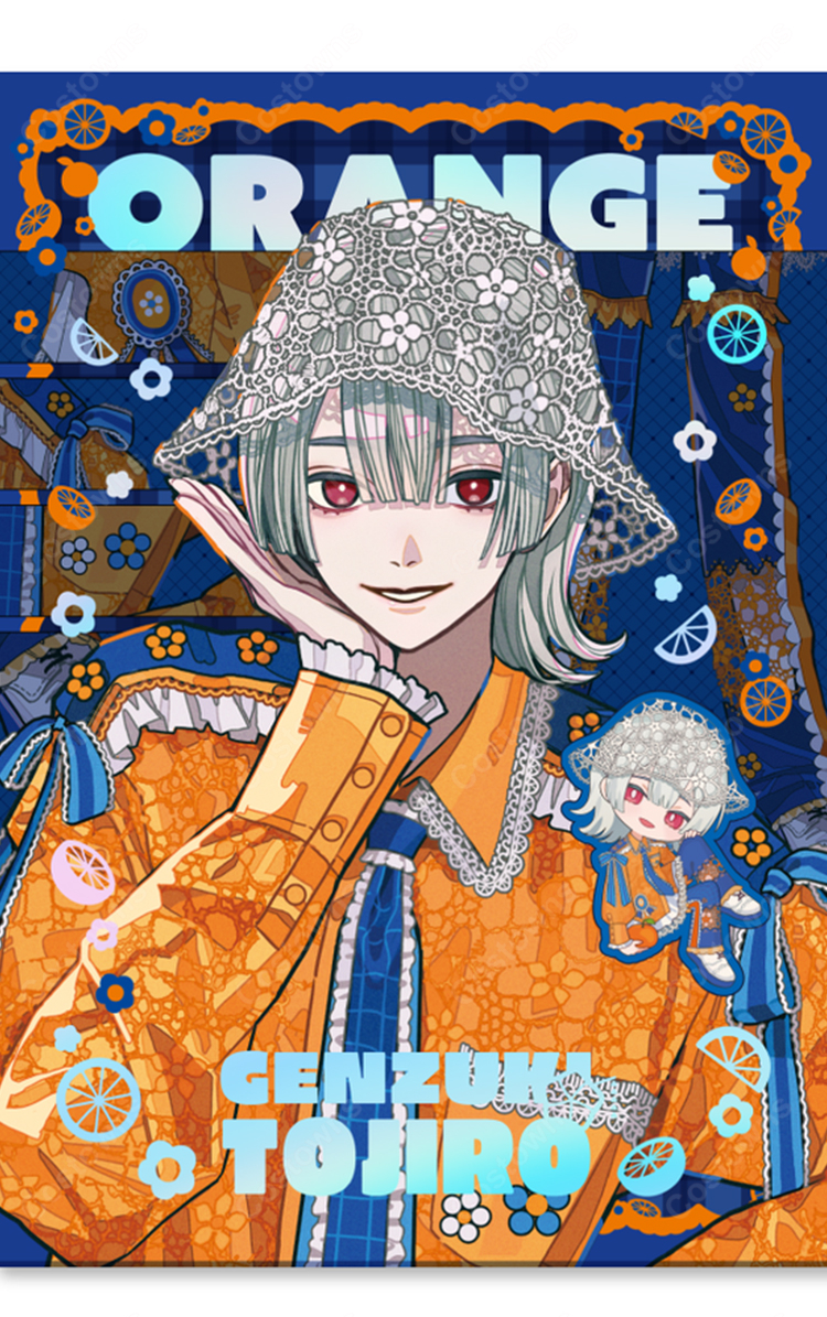 にじさんじ 弦月藤士郎 メランコリックオレンジ コスプレ衣装-2