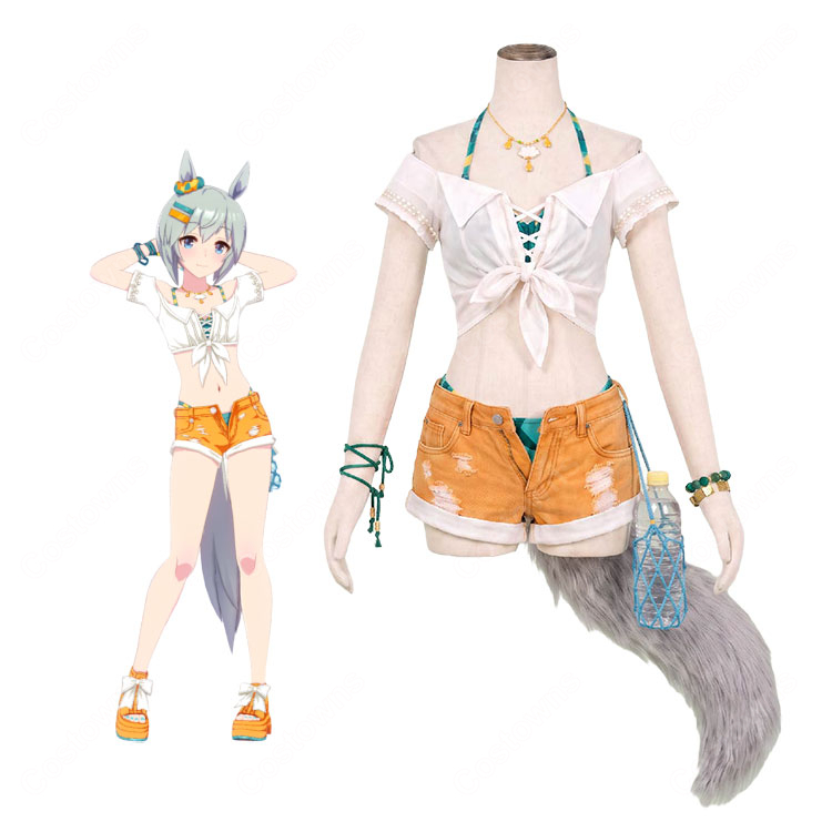 ウマ娘 プリティーダービー セイウンスカイ［渚のきまぐれオランジュ］水着 コスプレ衣装 ネックレス・ブレスレット付き-1
