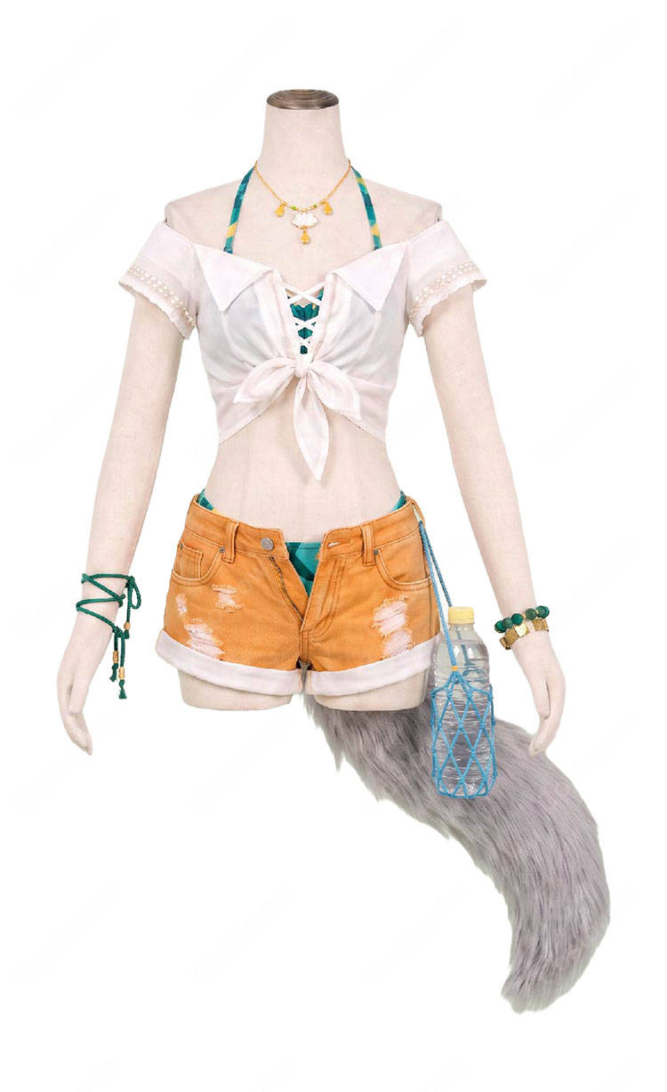 ウマ娘 プリティーダービー セイウンスカイ［渚のきまぐれオランジュ］水着 コスプレ衣装 ネックレス・ブレスレット付き-2