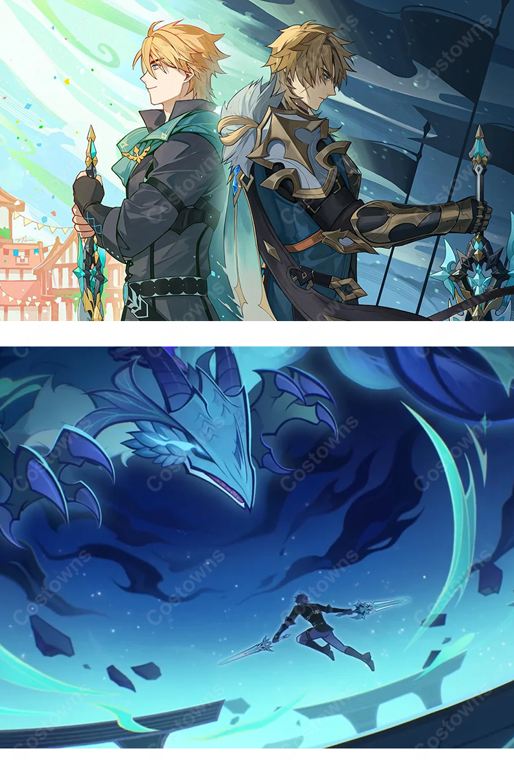 原神 ショートアニメ「Another Prologue」ファルカ コスプレ衣装 マント・装飾品セット-7